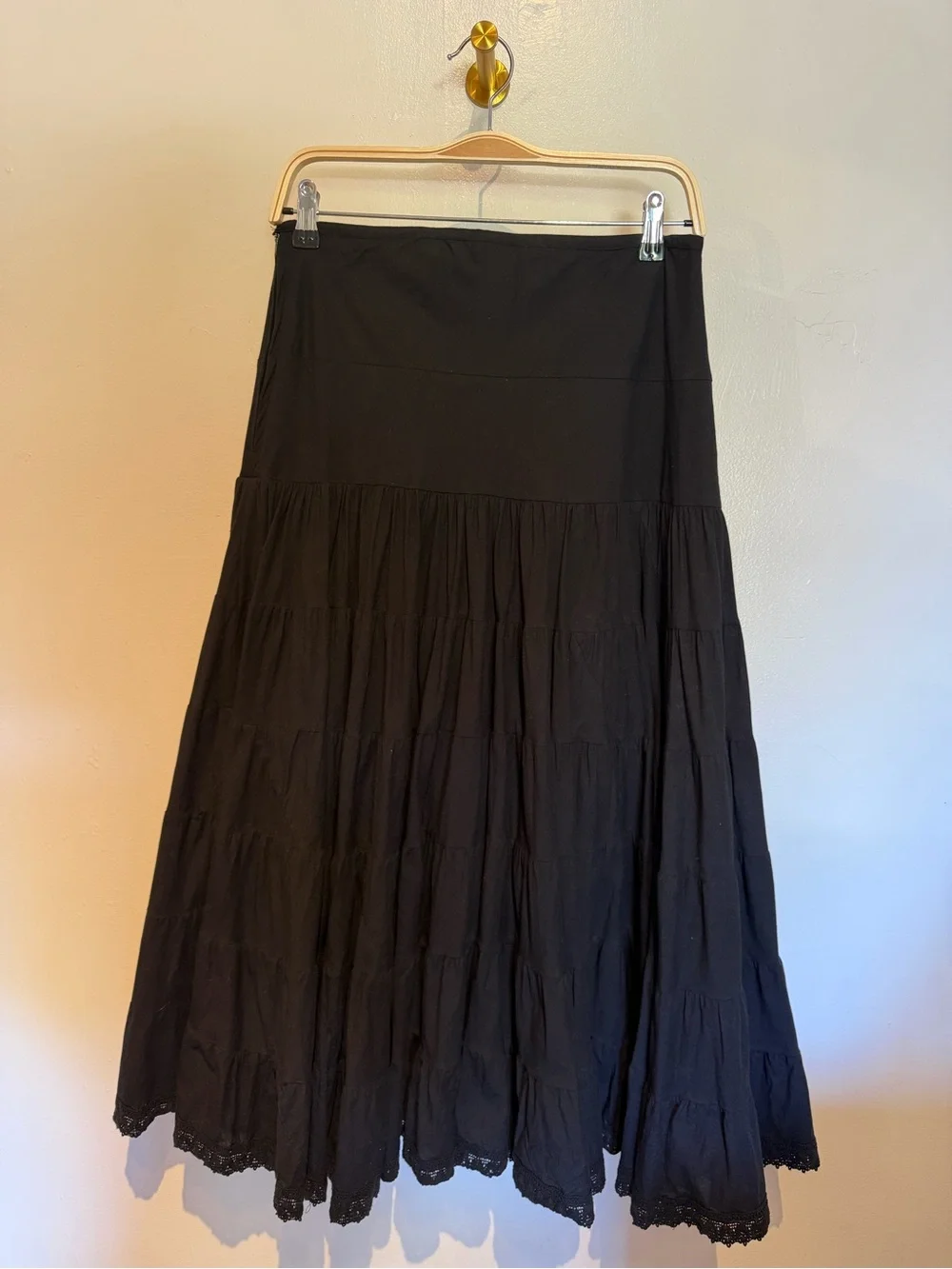 Guess Black Tiered Maxi Skirt
